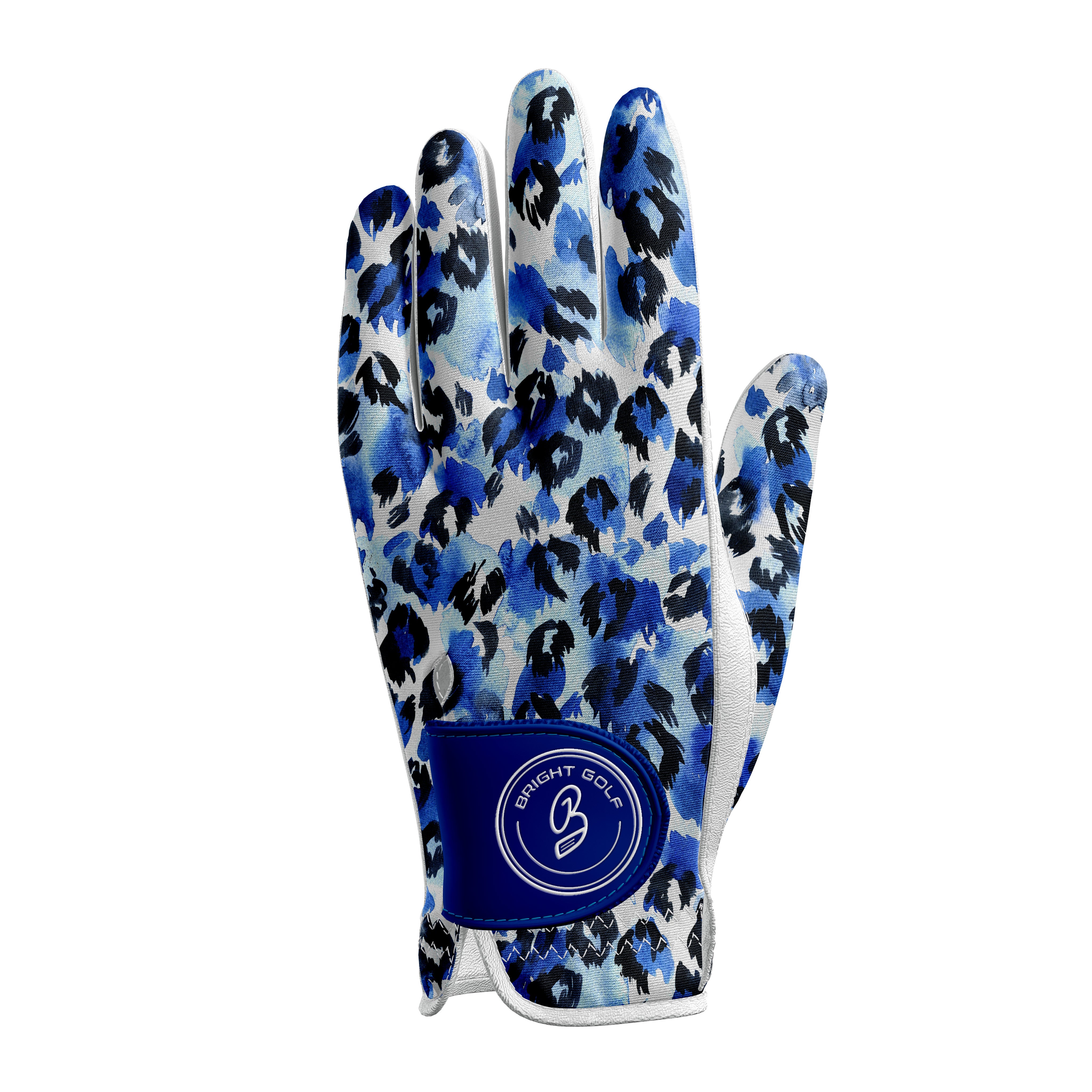 Women's Golf Glove Leopard Print Blue