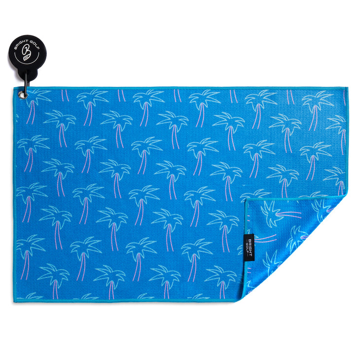 Blue Palm Trees Magnetic Golf Towel