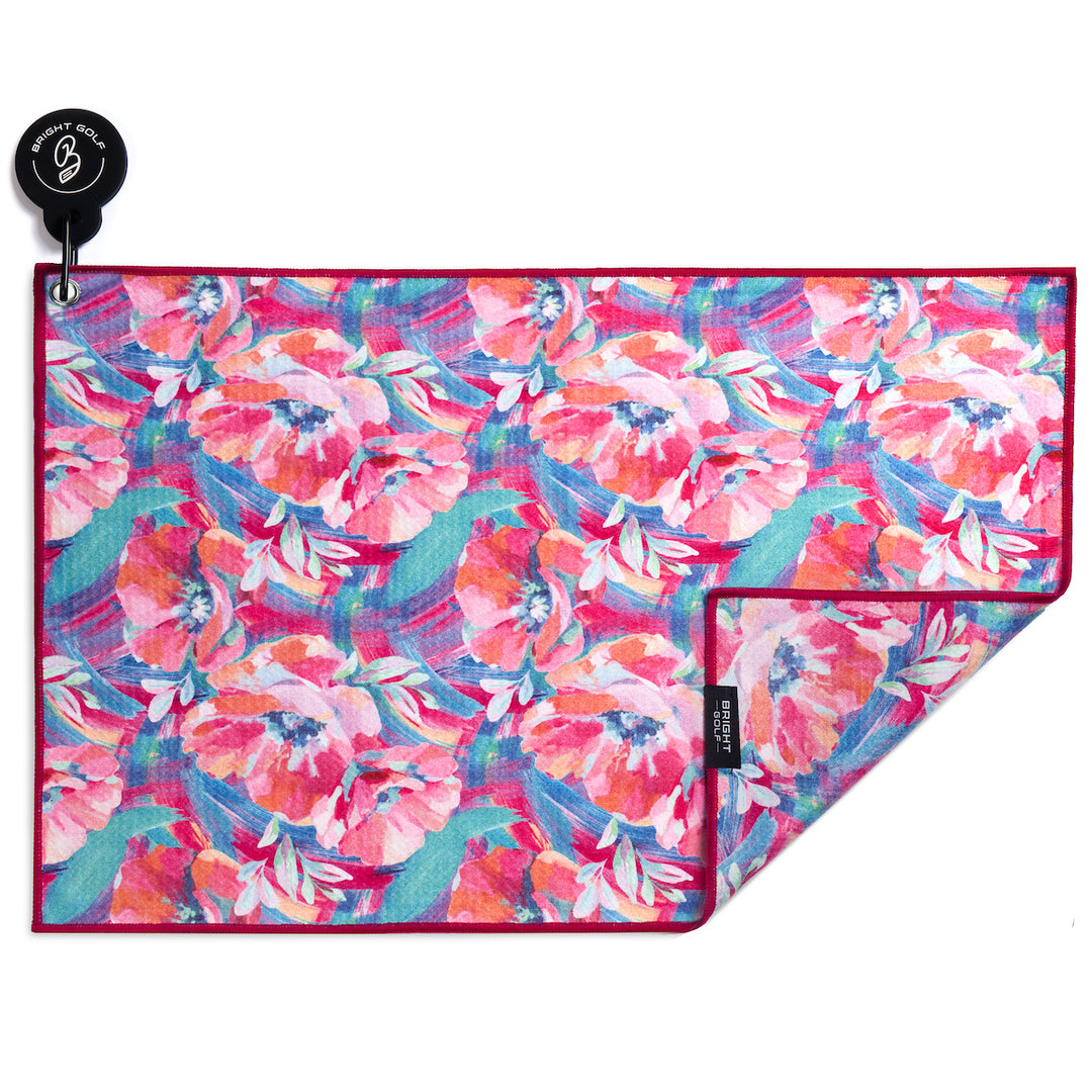 Pastel Flowers Magnetic Golf Towel