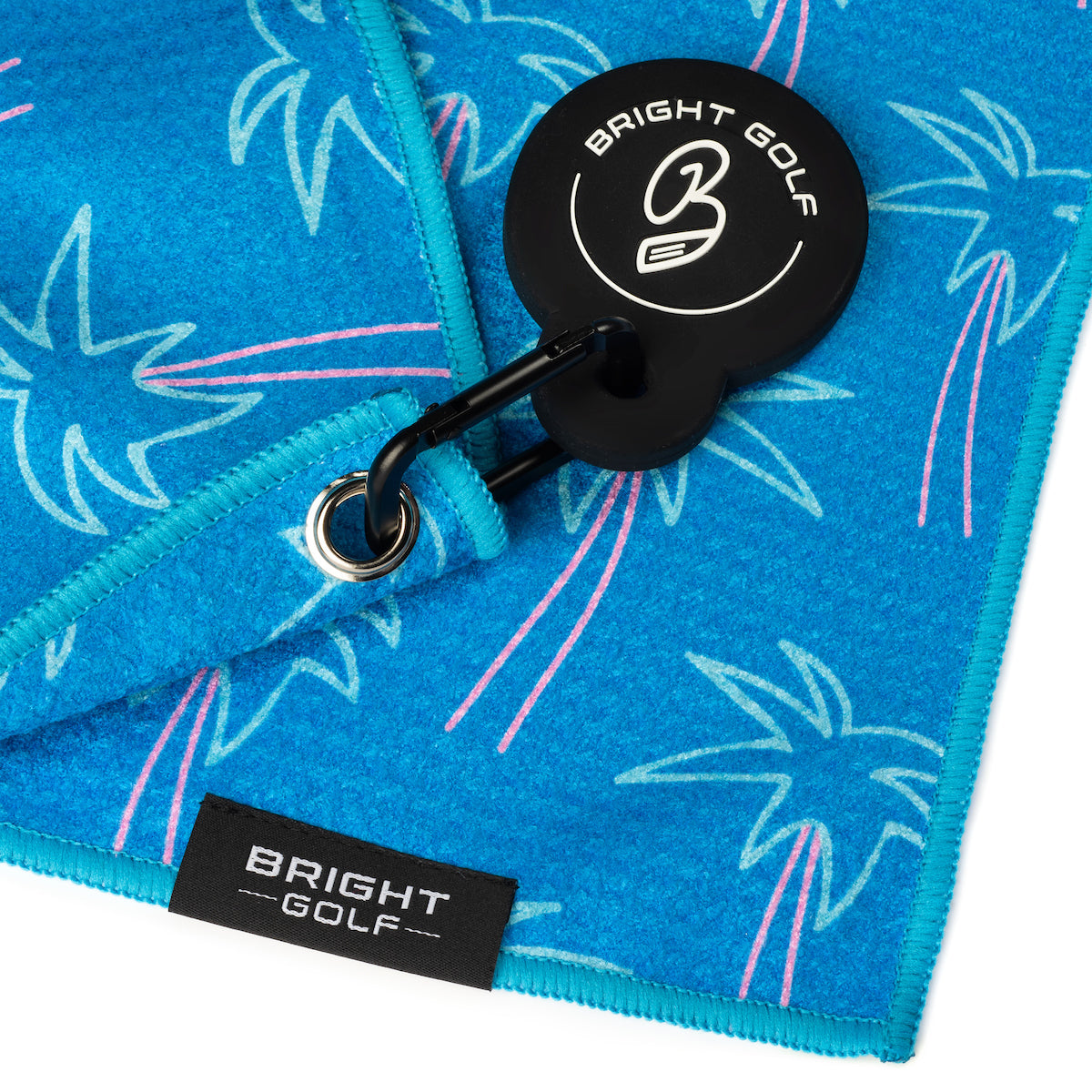 Blue Palm Trees Magnetic Golf Towel