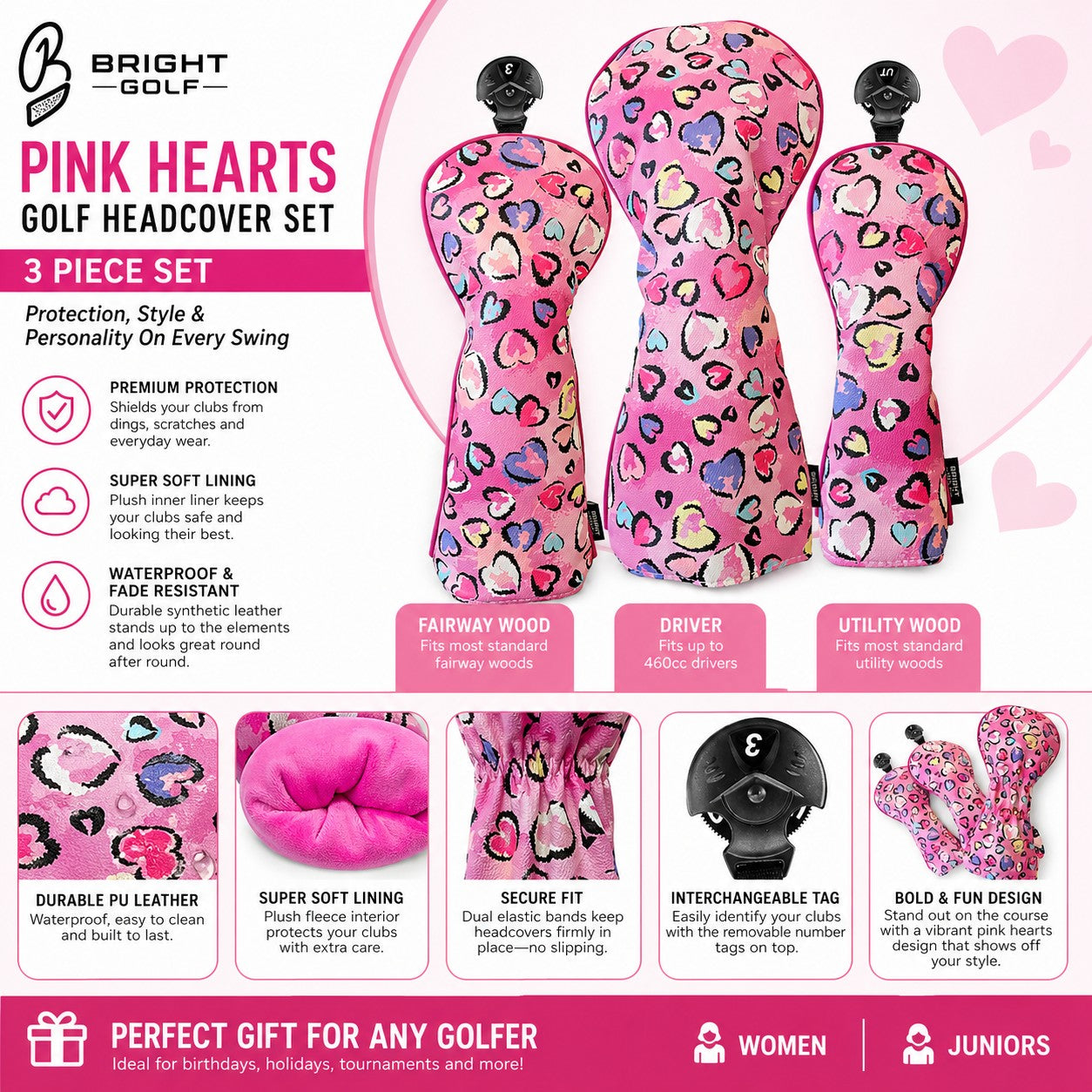 Pink Hearts Club Cover Set