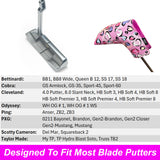 Pink Hearts Blade Putter Cover