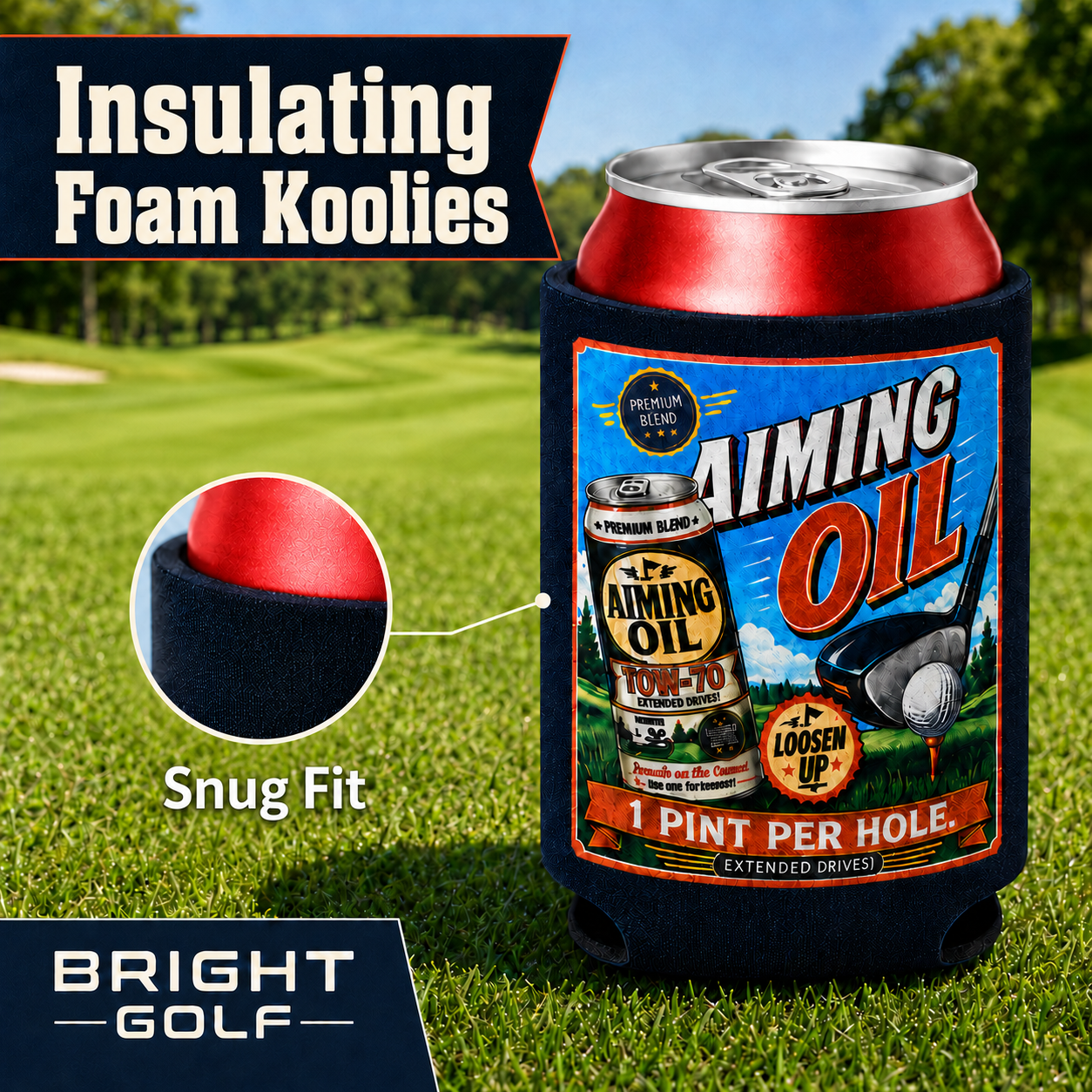 Bright Golf Foam Beer Koolies Drink Coolers