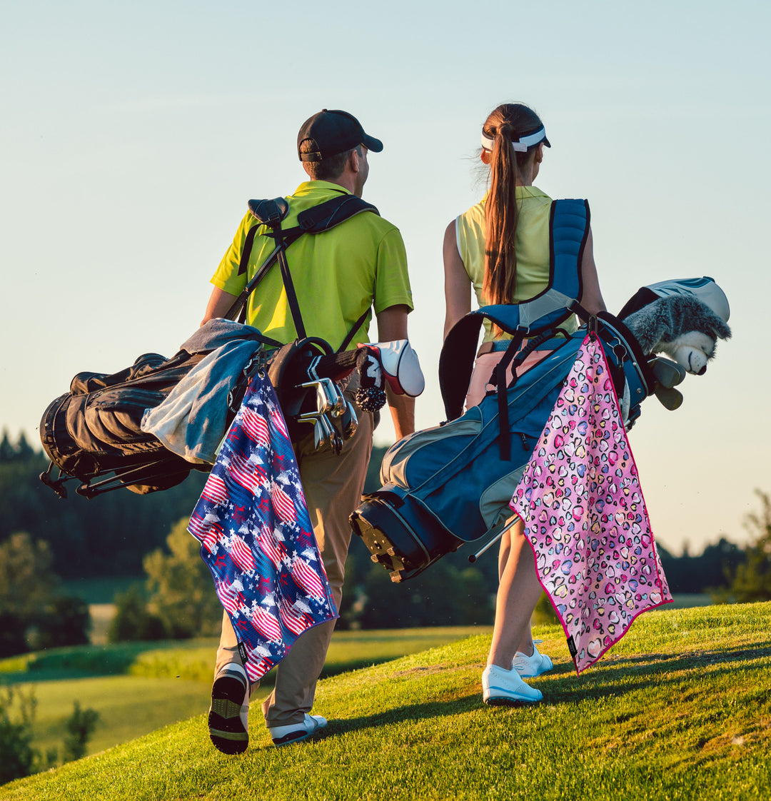 Pink Hearts Golf Towel