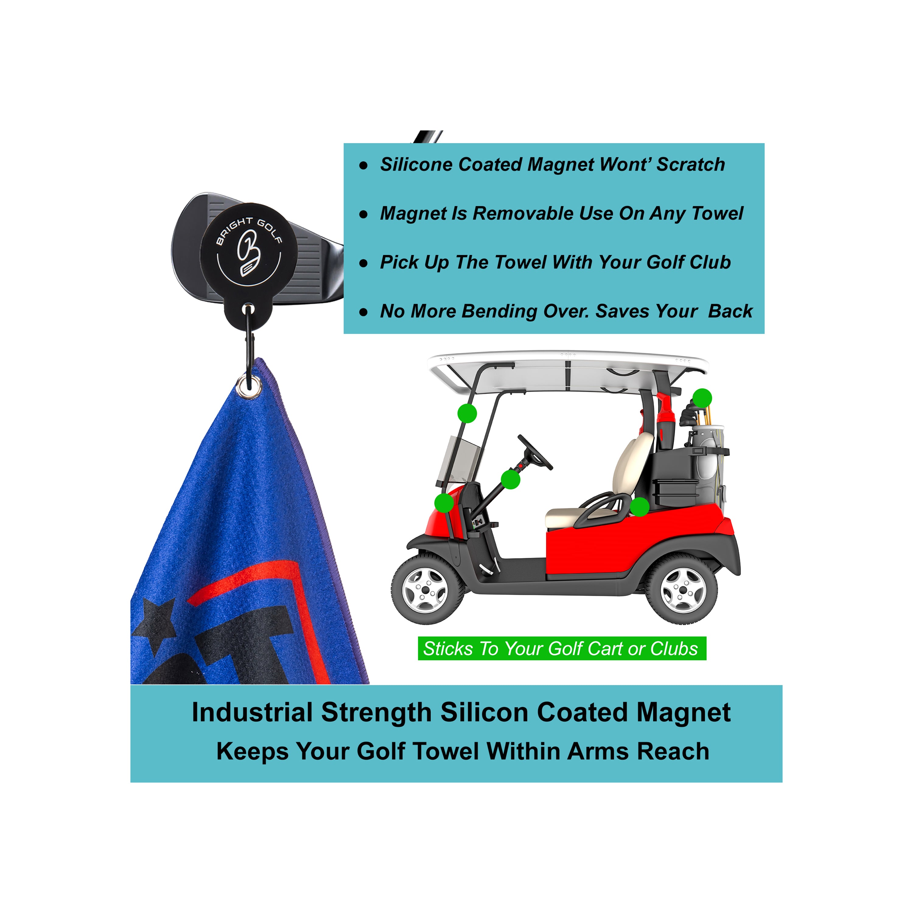 Best Dad Ever Blue and Red Magnetic Golf Towel