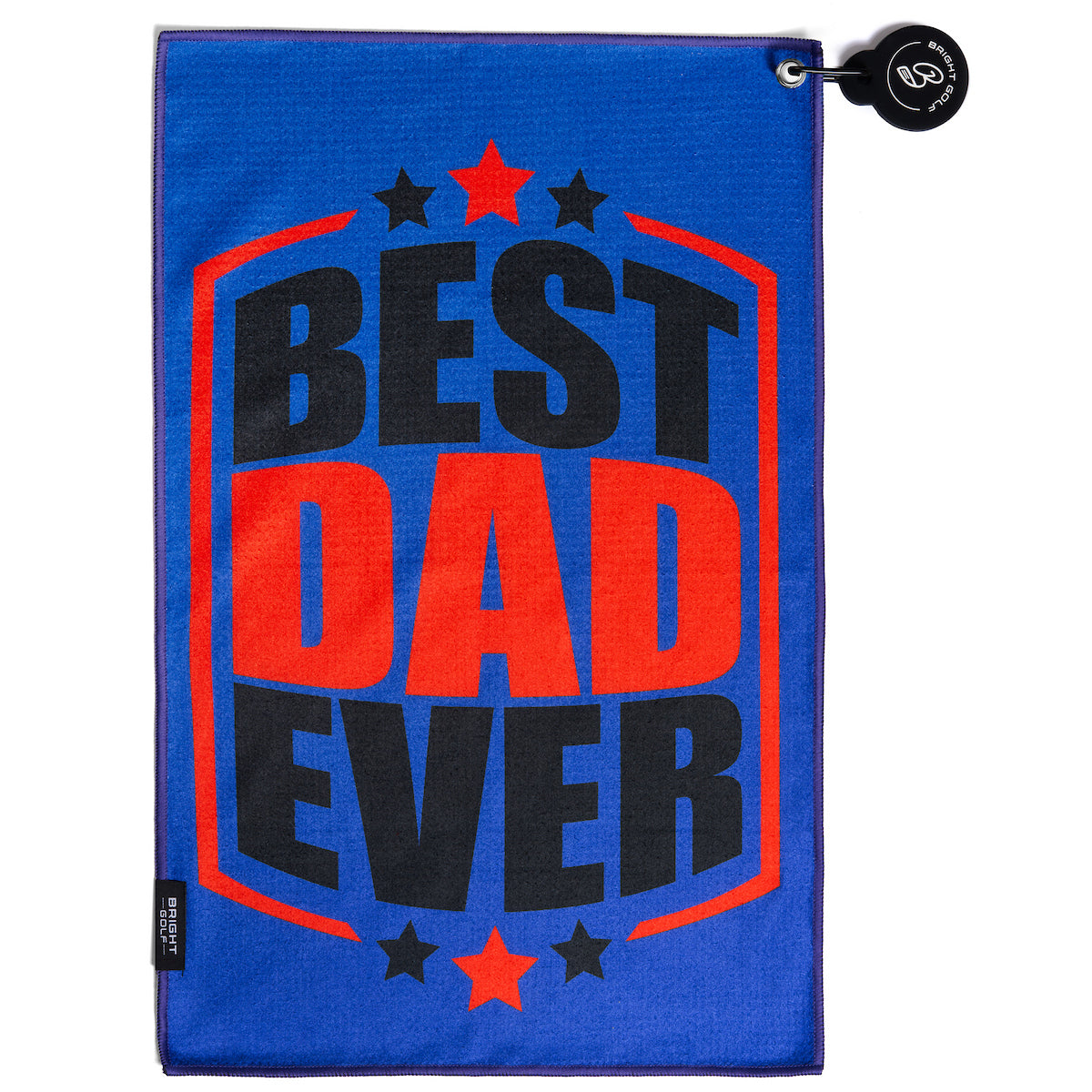 Best Dad Ever Blue and Red Magnetic Golf Towel