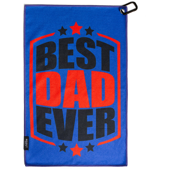 Best Dad Ever Golf Towel Red and Blue