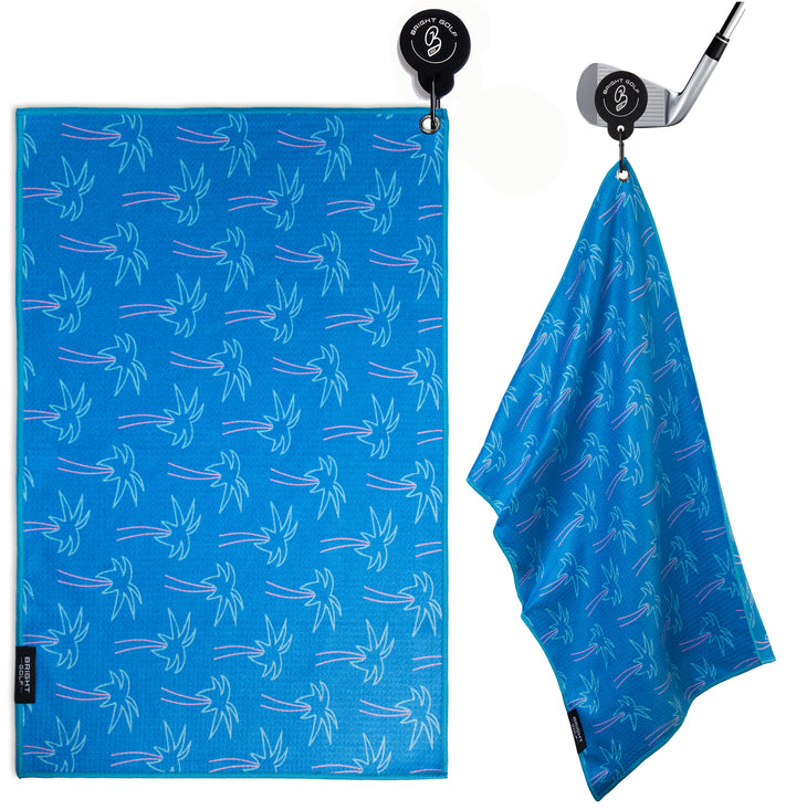 Blue Palm Trees Magnetic Golf Towel