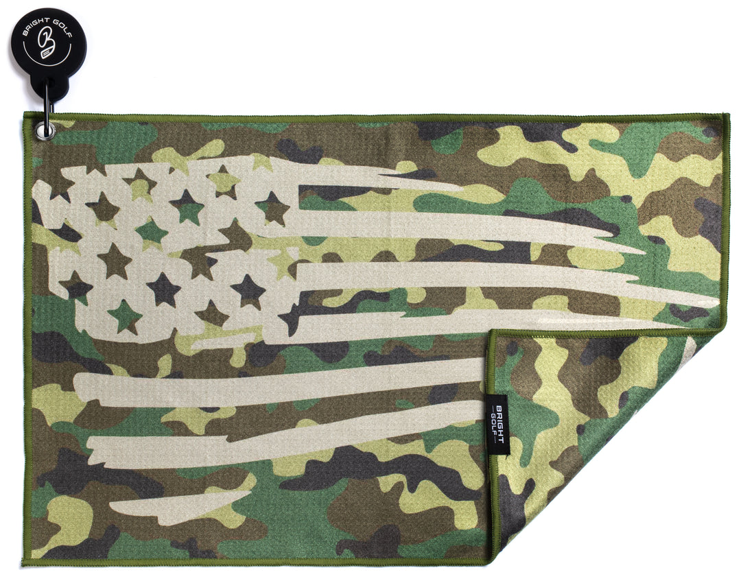 Camo Flag Magnetic Golf Towel