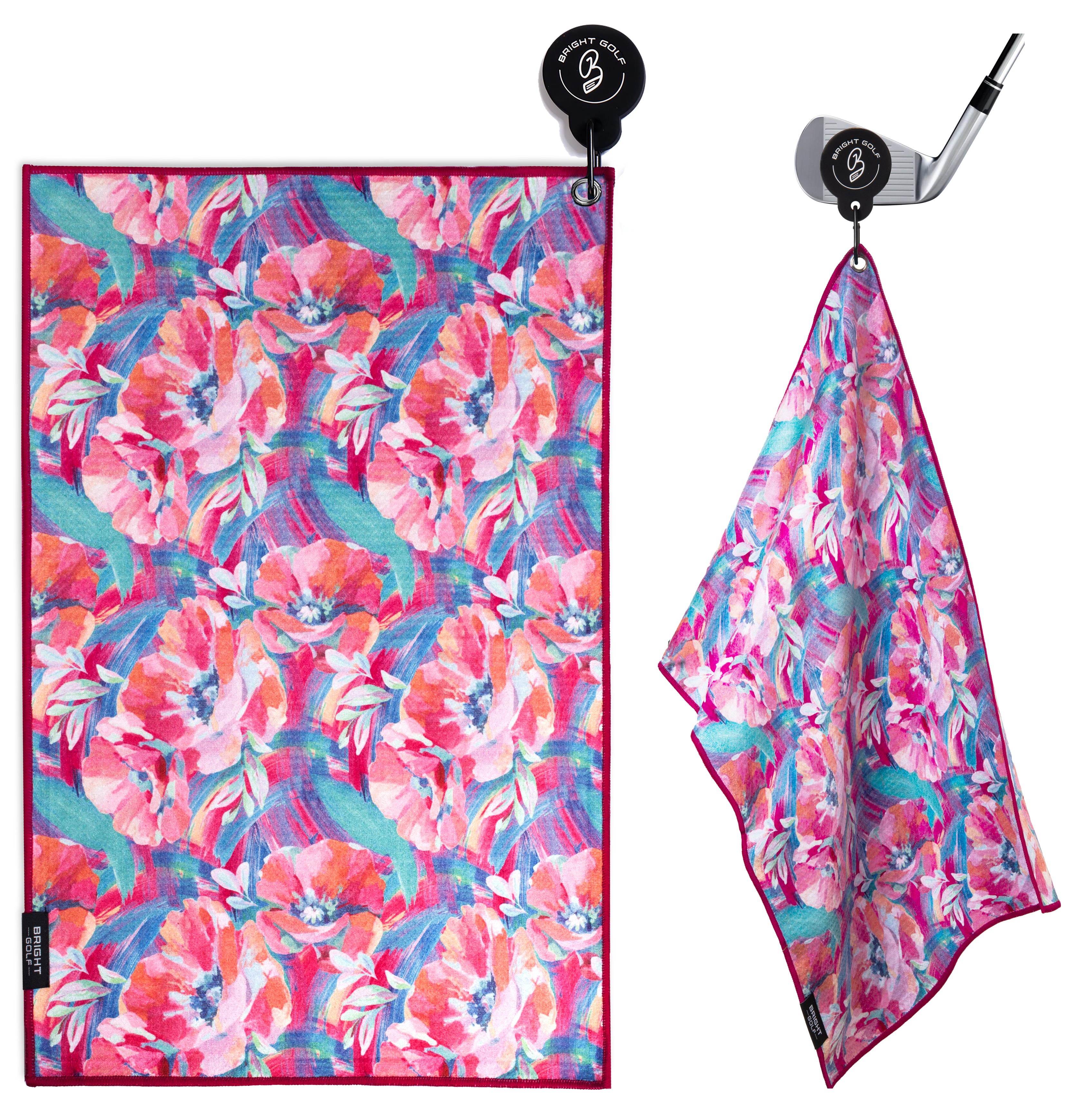 Pastel Flowers Magnetic Golf Towel