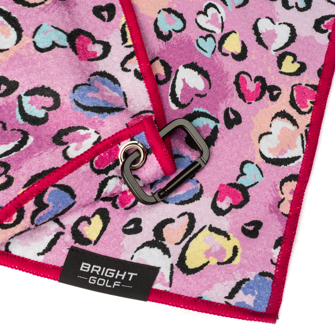 Pink Hearts Golf Towel