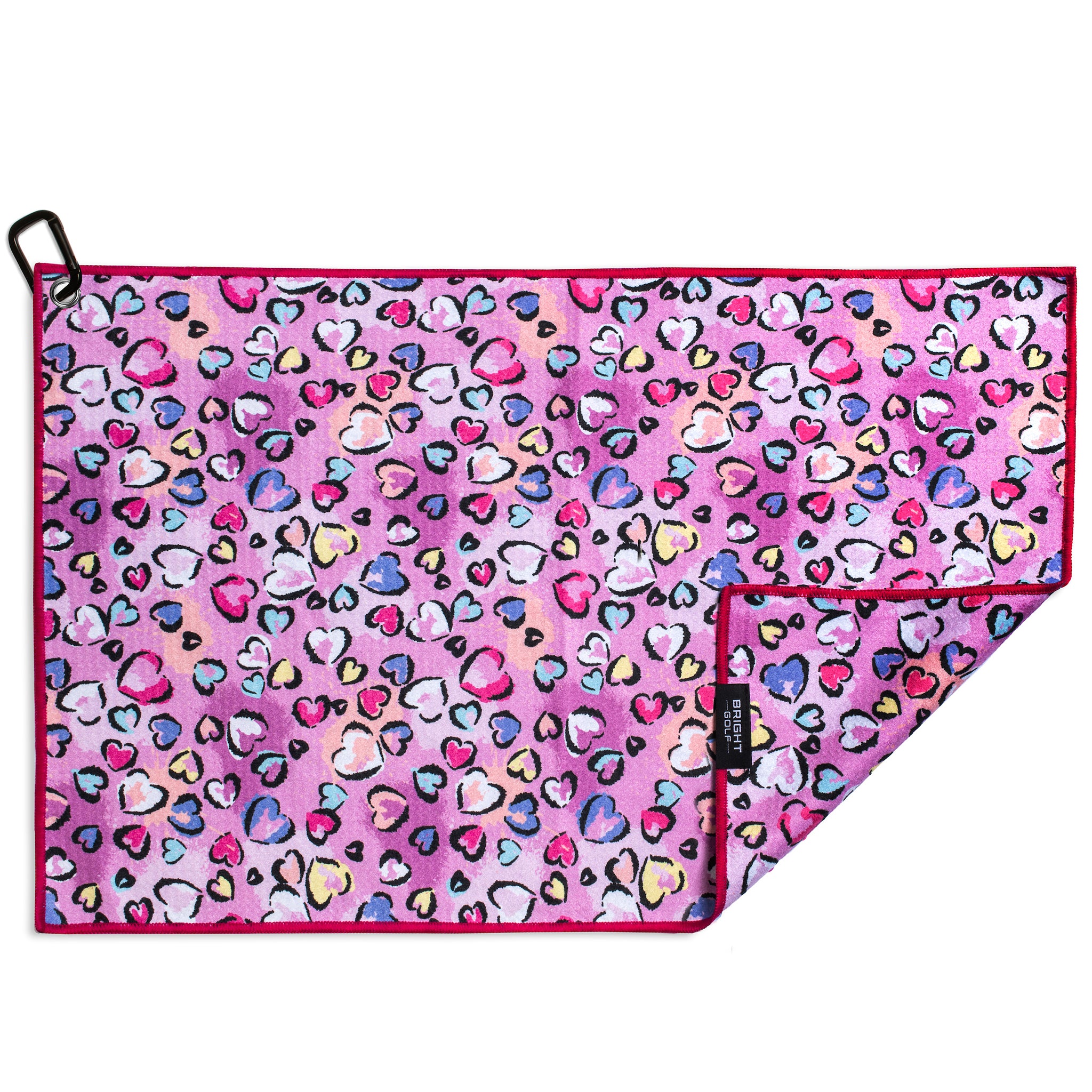 Pink Hearts Golf Towel