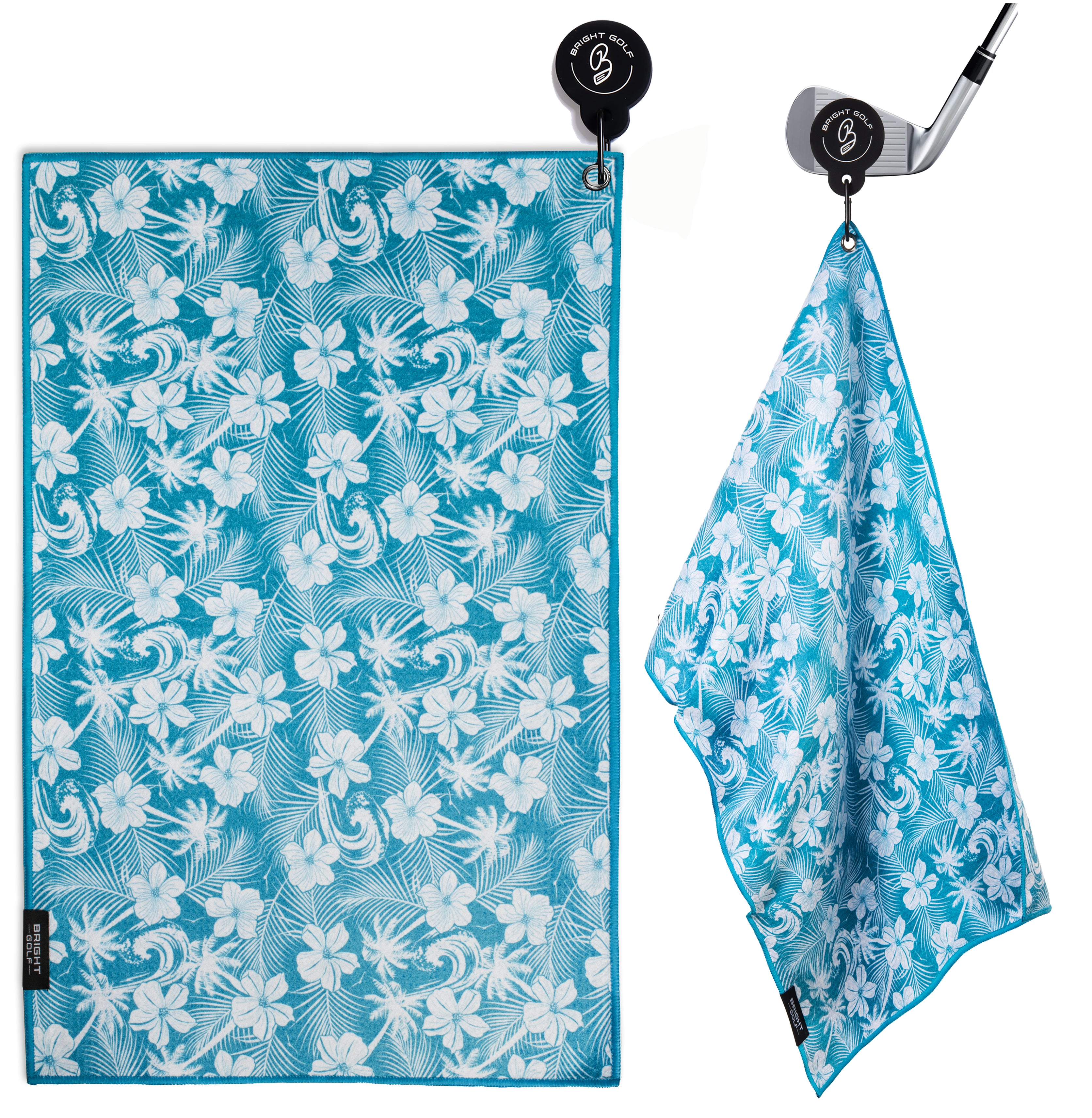 Turquoise Waves Magnetic Golf Towel