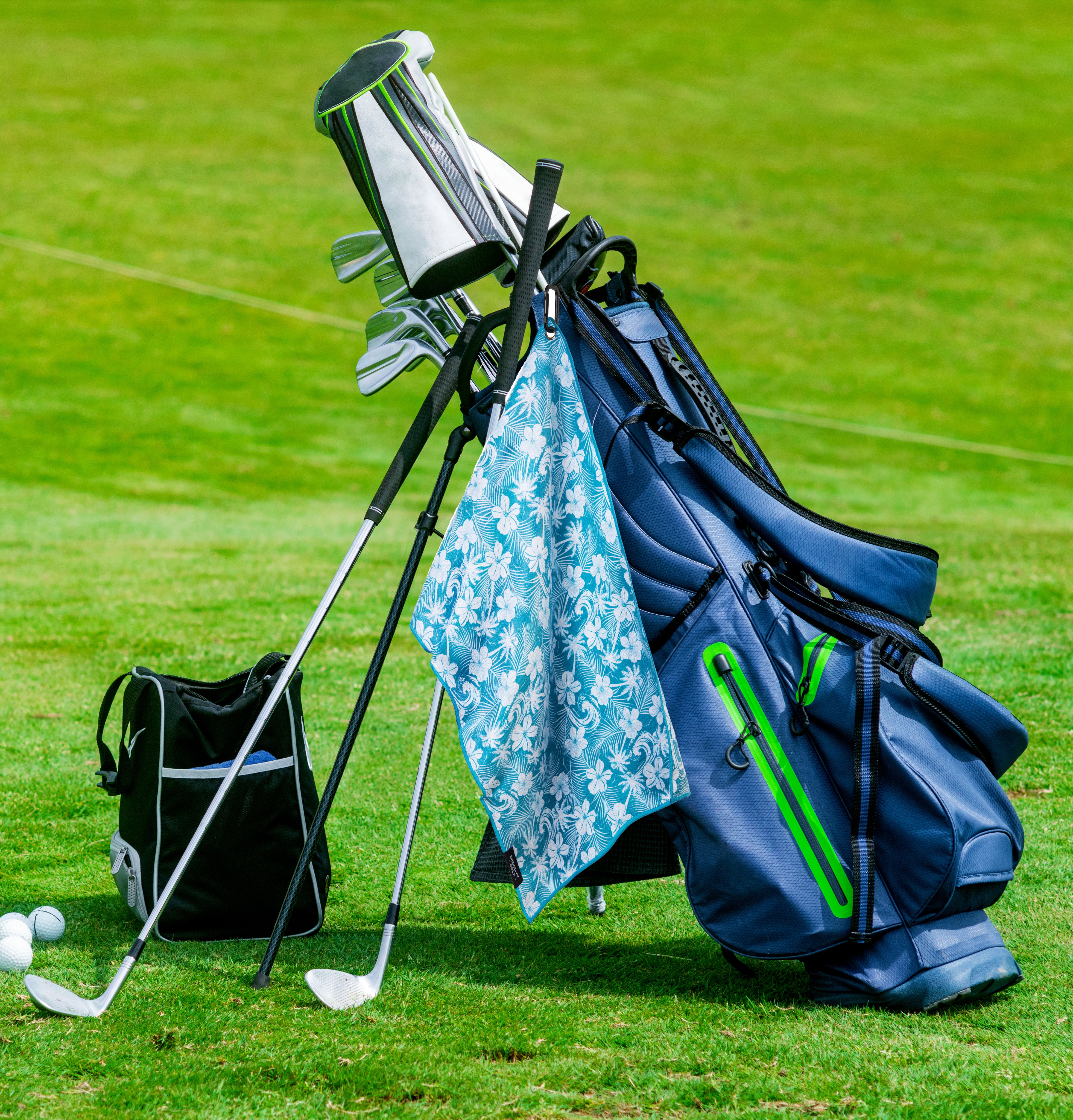 Turquoise Waves Golf Towel