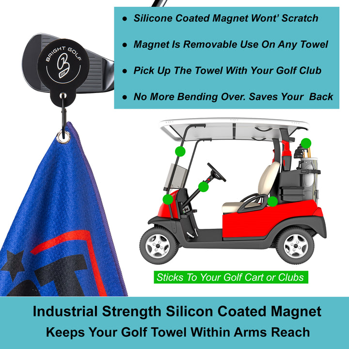 Best Dad Ever Blue and Red Magnetic Golf Towel