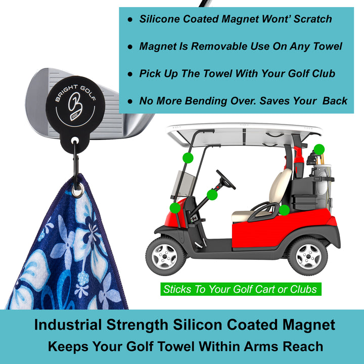 Blue Hawaiian Magnetic Golf Towel