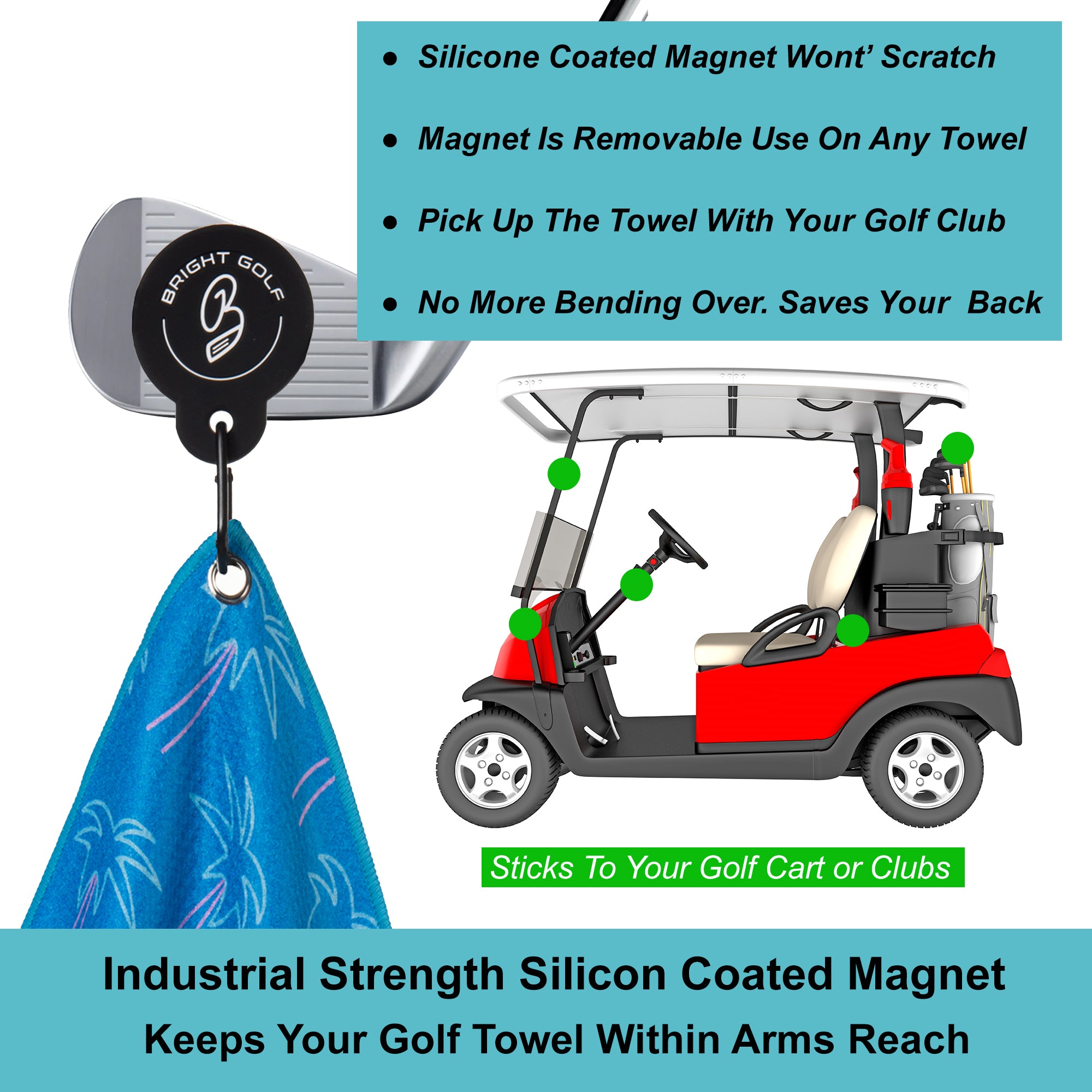 Blue Palm Trees Magnetic Golf Towel