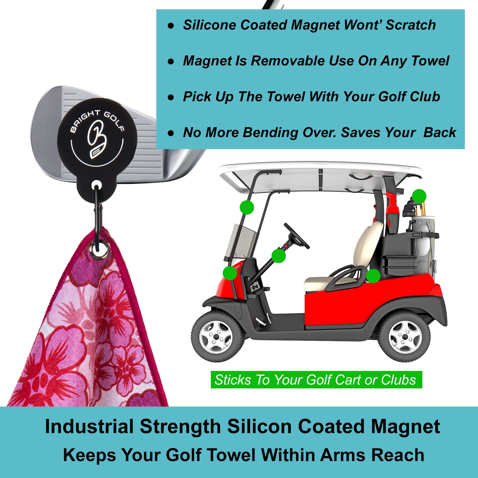 Pink Lei Magnetic Golf Towel