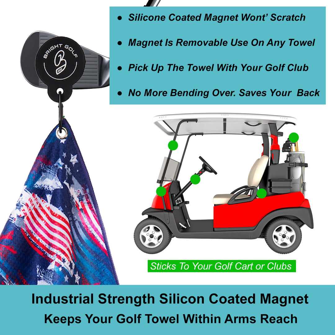 Stars and Stripes Magnetic Golf Towel