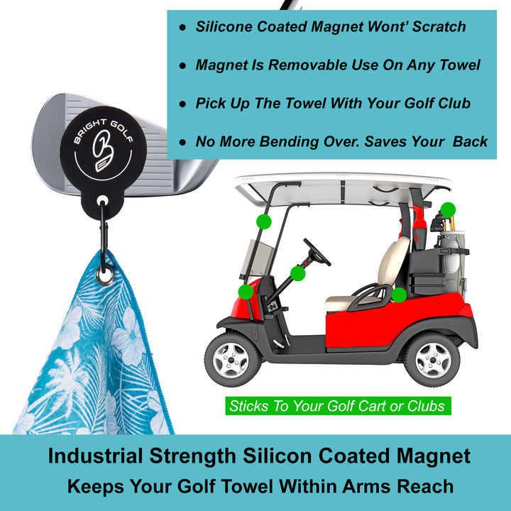 Turquoise Waves Magnetic Golf Towel