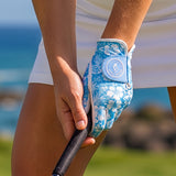 Light Blue Hawaiian Women's Golf Glove Lifestyle Image