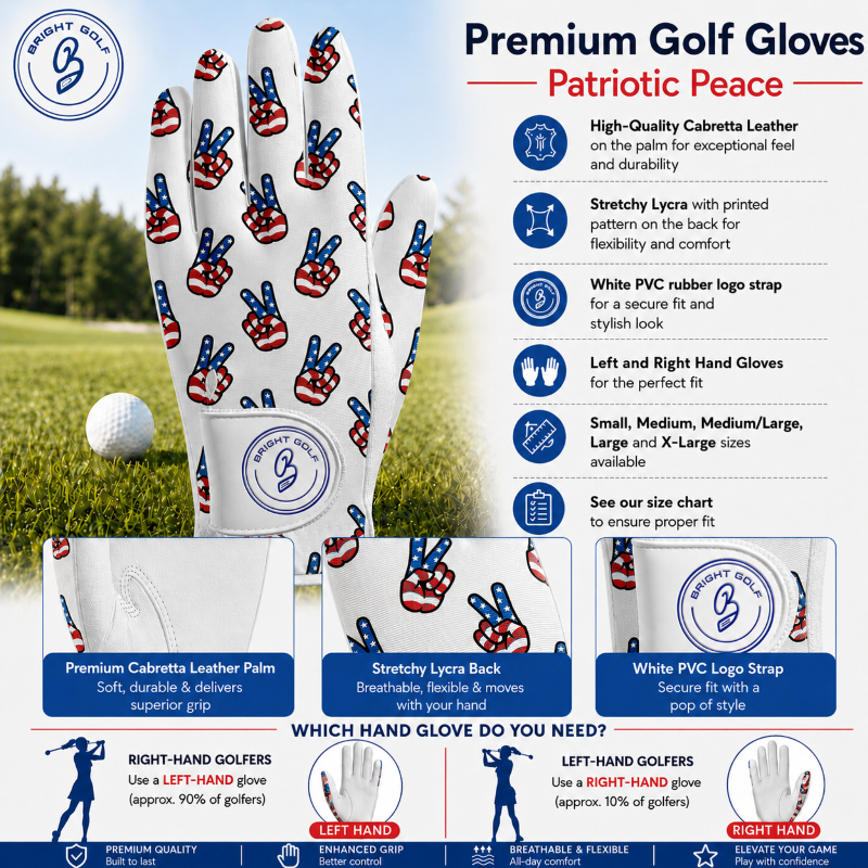 Women's Golf Glove Patriotic Peace