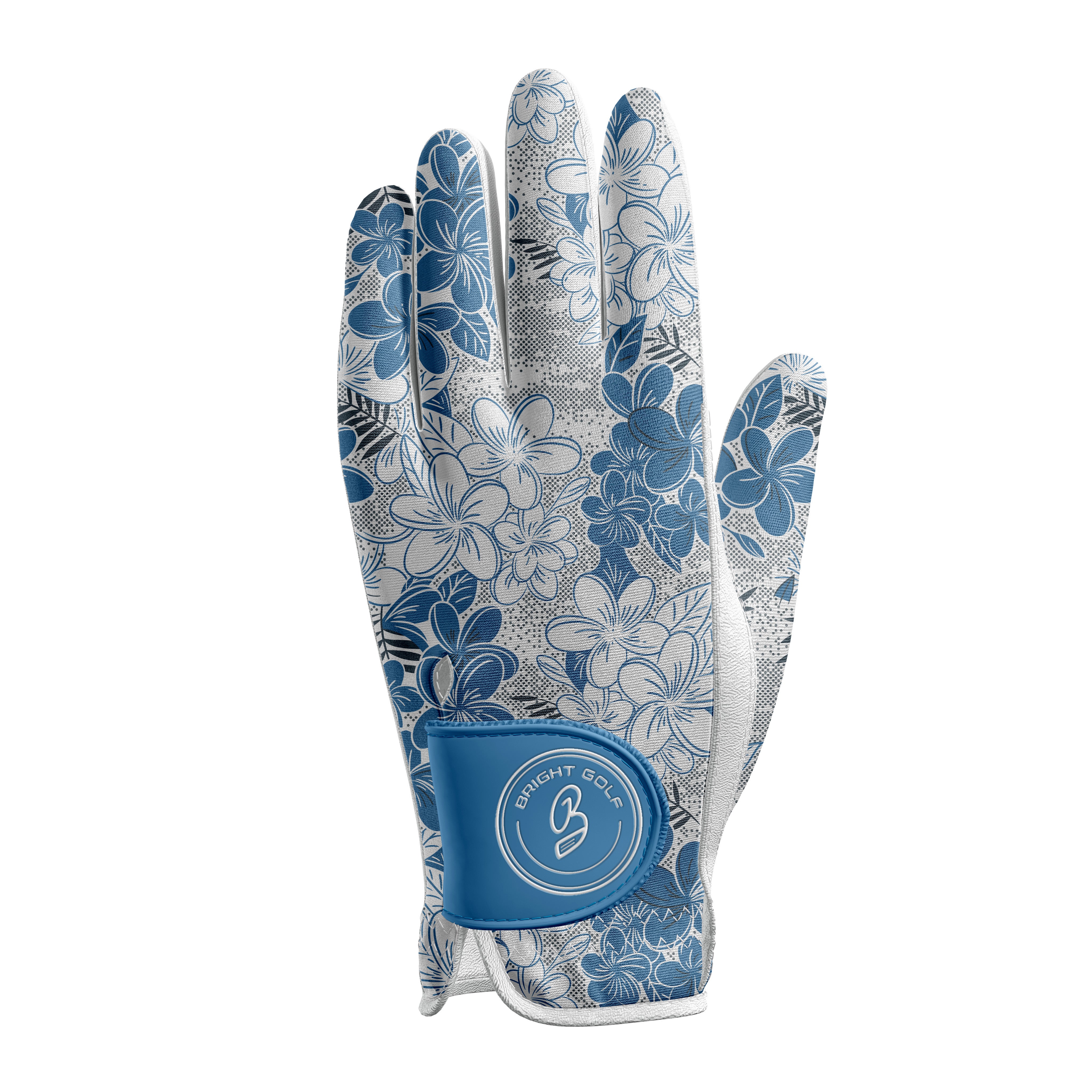 Women's Golf Glove Blue Flowers